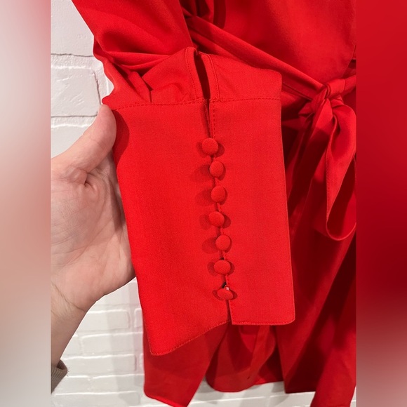 NEW Federica Tosi Poppy Red Wrap Midi Dress | New Federica Tosi Dress - Picture 6 of 10